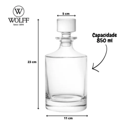Garrafa de Cristal Chumbo 850ml 27779 Wolff