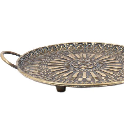 Bandeja Decorativa em Metal Dourado CR0185 BTC
