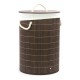 Cesto De Bambu Com Tampa Redondo Escuro Bm23264 Mimo