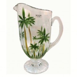 Jarra de Cristal Transparente Palmeiras Palm Tree Handpaint Wolff 1,5l