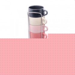 Conjunto 6 Xícaras de Café Cerâmica com Suporte 90ml Wolff