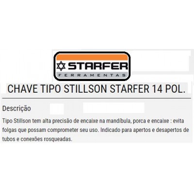 CHAVE T/ STILLSON 14 STARFER