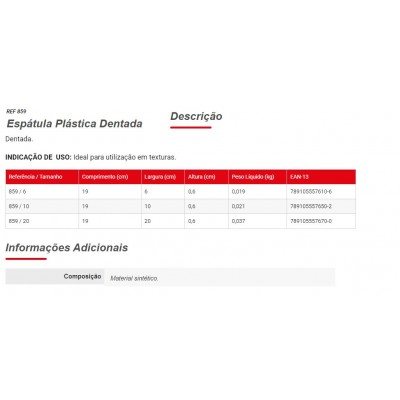 ESPATULA PLAST DENT 10CM 859 CONDOR