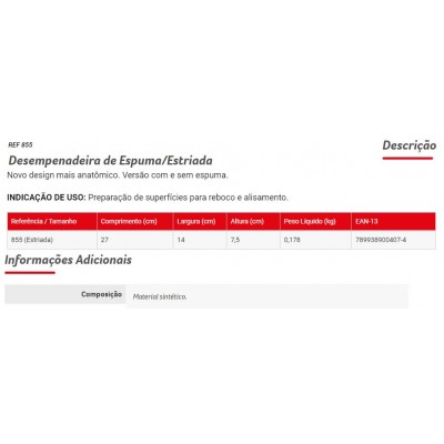 DESEMPENADEIRA ESTRIADA 14X27 855 CONDOR