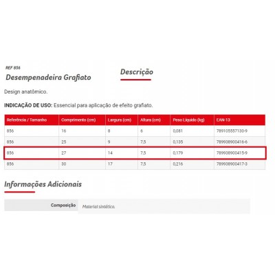 DESEMPENADEIRA GRAFIATO 14X27 856 CONDOR