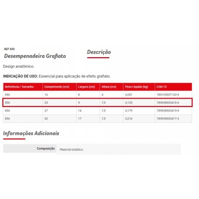 DESEMPENADEIRA GRAFIATO CANTO 09X25 856 CONDOR