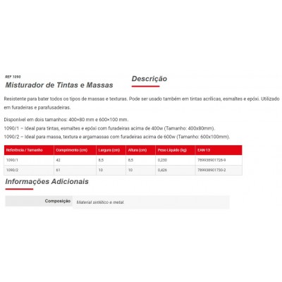 MISTURADOR DE TINTAS/MASSA 1090/2 CONDOR