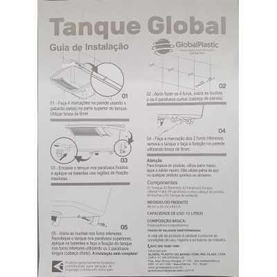 TANQUE PLAST BR GLOBAL PLASTIC