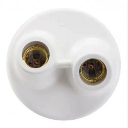 F - PLAFONIER DUPLO C/SOQ DE PORCELANA E-27 BR DE