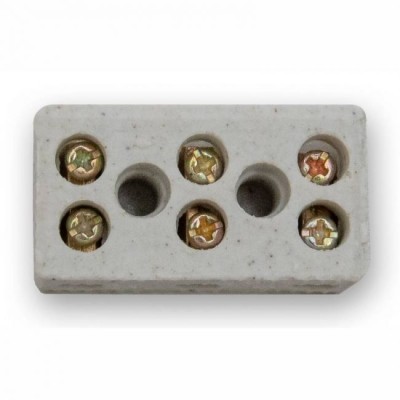 CONECTOR PORC TRIPOLAR 6MM 10A MELFI