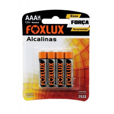 PILHA ALCALINA AAA C/4 FOXLUX