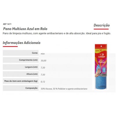 UD - PANO MULTIUSO RL AZUL CONDOR