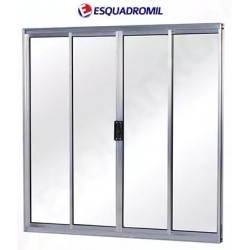 F - JANELA ALUM 100X120 4FL S/ BAND ESQUADROMIL