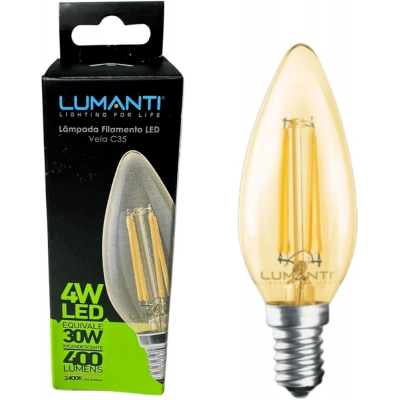 LAMP VELA VINTAGE C35 LED 4W 2400K LUMANTI