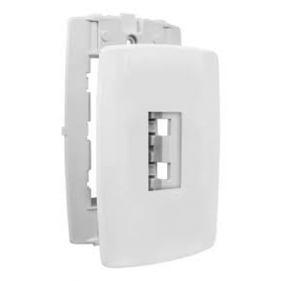 PLACA 4X2 1 POSTO VERT C/SUP SLIM ILUMI