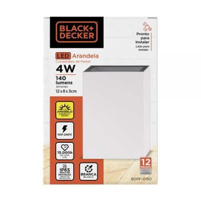 F - ARANDELA LED 04W 3000K BR B&D