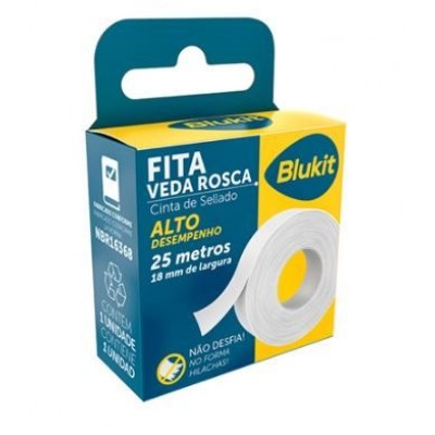 Fita Veda Rosca Rolo 18MM X 25MT BLUKIT