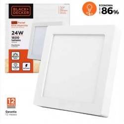 PAINEL LED 24W SOB QUAD 3000K BR SLIM B&D