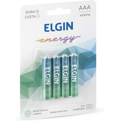 PILHA ALCALINA PALITO AAA C/4 UND ELGIN