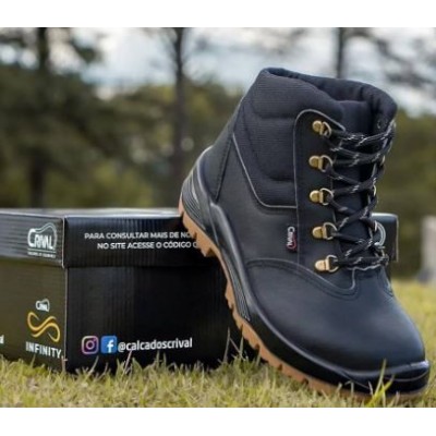Bota Botina  Amarrar Trabalho Segurança Epi N39 Crival Grupon Infinity Bico Pvc