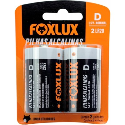 PILHA ALCALINA GRANDE D C/2 FOXLUX
