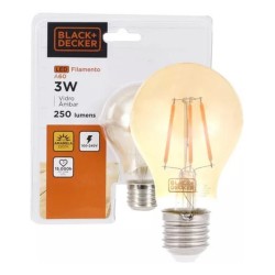 O - LAMPADA LED FILAMENTO A60 AMBAR 03W 2200K B&D