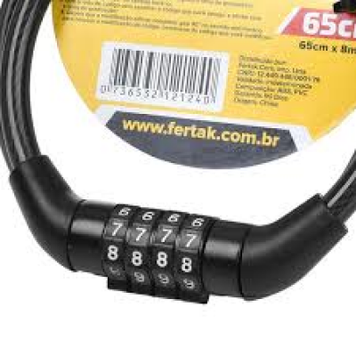 Cadeado De Bicicleta C/ Segredo 065Cm Fertak