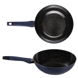 Panela Wok Aluminio Antiaderente 28cm Everyday Azul - Oxford