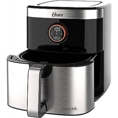 Fritadeira Air Fryer 2 em 1 Sem Óleo Digital  Black Inox 4,8L Oster 110V/127V 1500W OFRT660