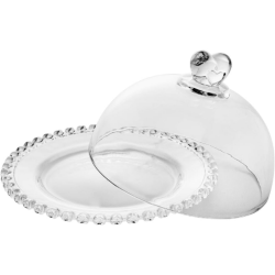 Queijeira de Cristal Lyor Coraçao 19,5x13Cm 1702