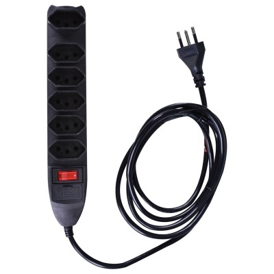 Filtro De Linha 6 Entradas Cabo 1,5m Preto 127V/220V Elgin