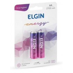 F - PILHA RECARREGAVEL AA BLISTER C/02 ELGIN