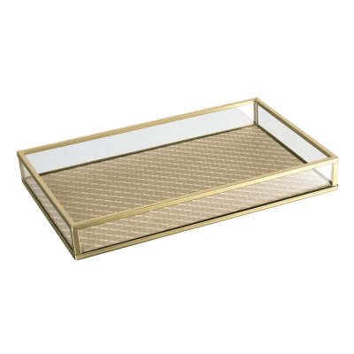 F - BANDEJA DECORATIVA BG/DOURADO KV0287 BTC