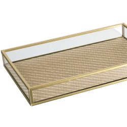 F - BANDEJA DECORATIVA BG/DOURADO KV0287 BTC