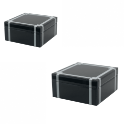 F - PORTA JOIAS MADEIRA/VIDRO PT/BR AH0512 BTC