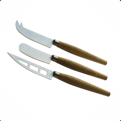 Conjunto de 3 Facas de Madeira para Queijo -  YH0070 BTC
