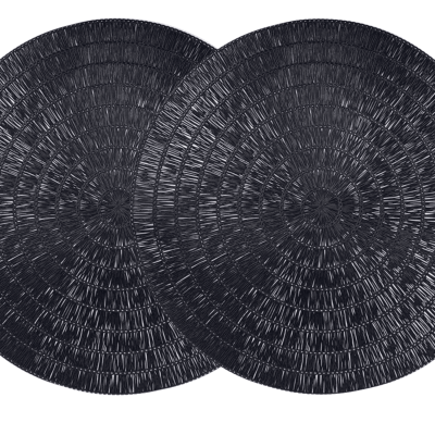 Jogo Americano Redondo Preto PVC para Mesa Posta 1 Pc BTC