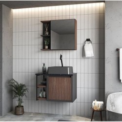 Armario Tamisa 60Cm C/ Espelh Chumbo/Tinto Gaam