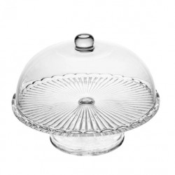 Prato Para Bolo Com Pe De Vidro E Tampa Bangkok 20x21 20601 Wolf