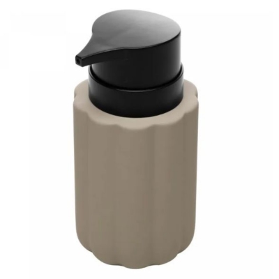Porta Sabonete Líquido Soft Touch Pilares 300ml Nude Cerâmica - 61810 Wolff