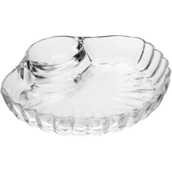 Petisqueira com Divisória para Molho Shell 21,5cm x 19,5cm x 3,5cm Vidro 21181 Wolff