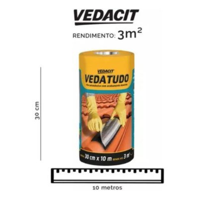 Vedatudo Manta Autorende Rolo 10mX30CmX0,7mm Vedacit
