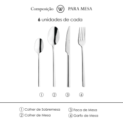 Faqueiro 24Pc Aço Inox Firenze 71840 Wolff