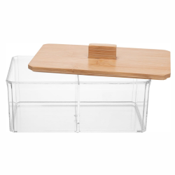 Caixa Organizadora Lyor Poliest C/ Tampa Bambu My Box 16Cm