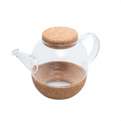 Chaleira Chazeira Vidro Tampa Bandeja Rolha 800ml - Wolff