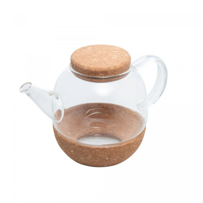 Chaleira Chazeira Vidro Tampa Bandeja Rolha 800ml - Wolff