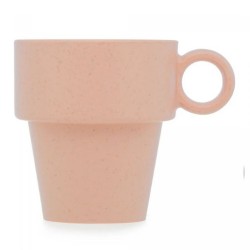 Xicara Cafe Empilhavel Bambu e PP Lines Salmão 120Ml 2955 Lyor