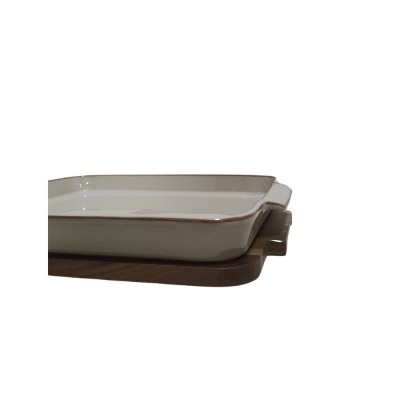 Travessa Cerâmica Bege UN0016 BTC - Quadrada