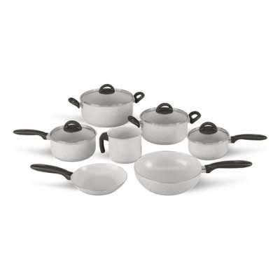 Jogo De Panelas 7 Peças Ceramic Life Suprema Vanilla Brinox