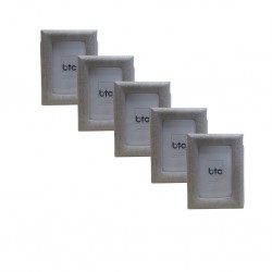 Porta Retrato Rústico 15x10 cm MDF Tecido Bege BTC